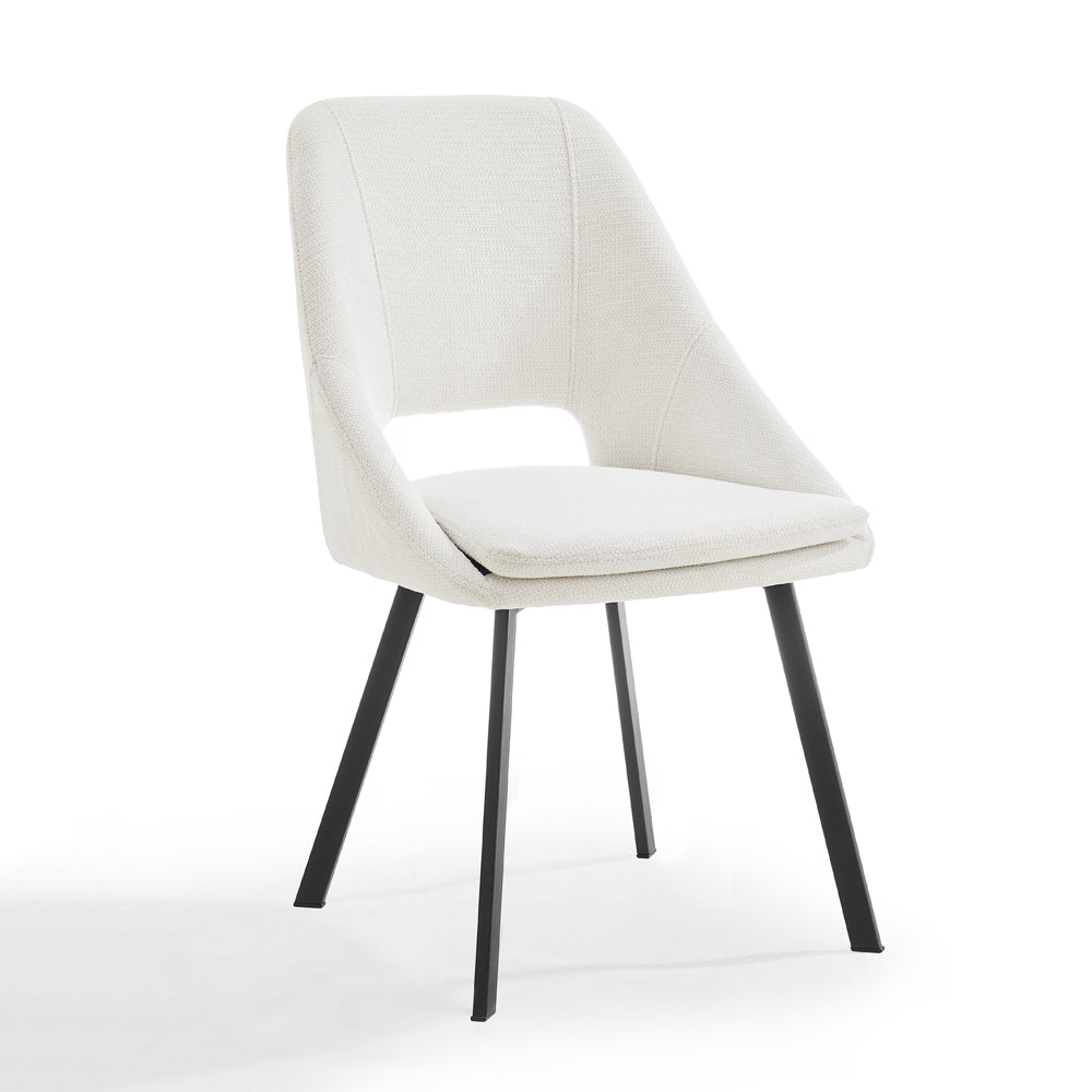 Billie Dining Chair Set of 2, Ivory Fabric