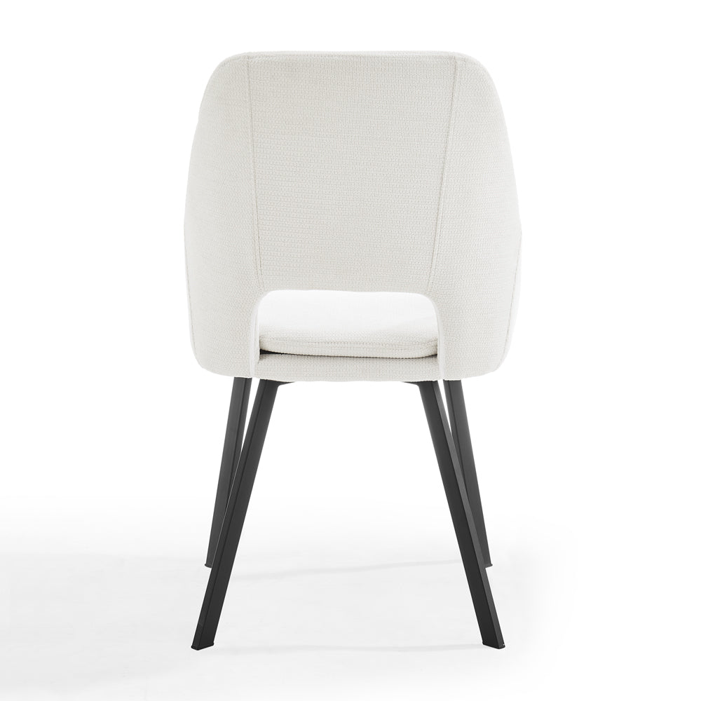 Billie Dining Chair Set of 2, Ivory Fabric