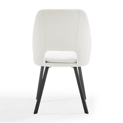 Billie Dining Chair Set of 2, Ivory Fabric