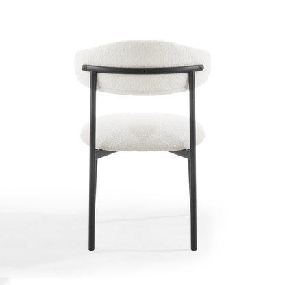 Enda Boucle Dining Chair Set of 2, White