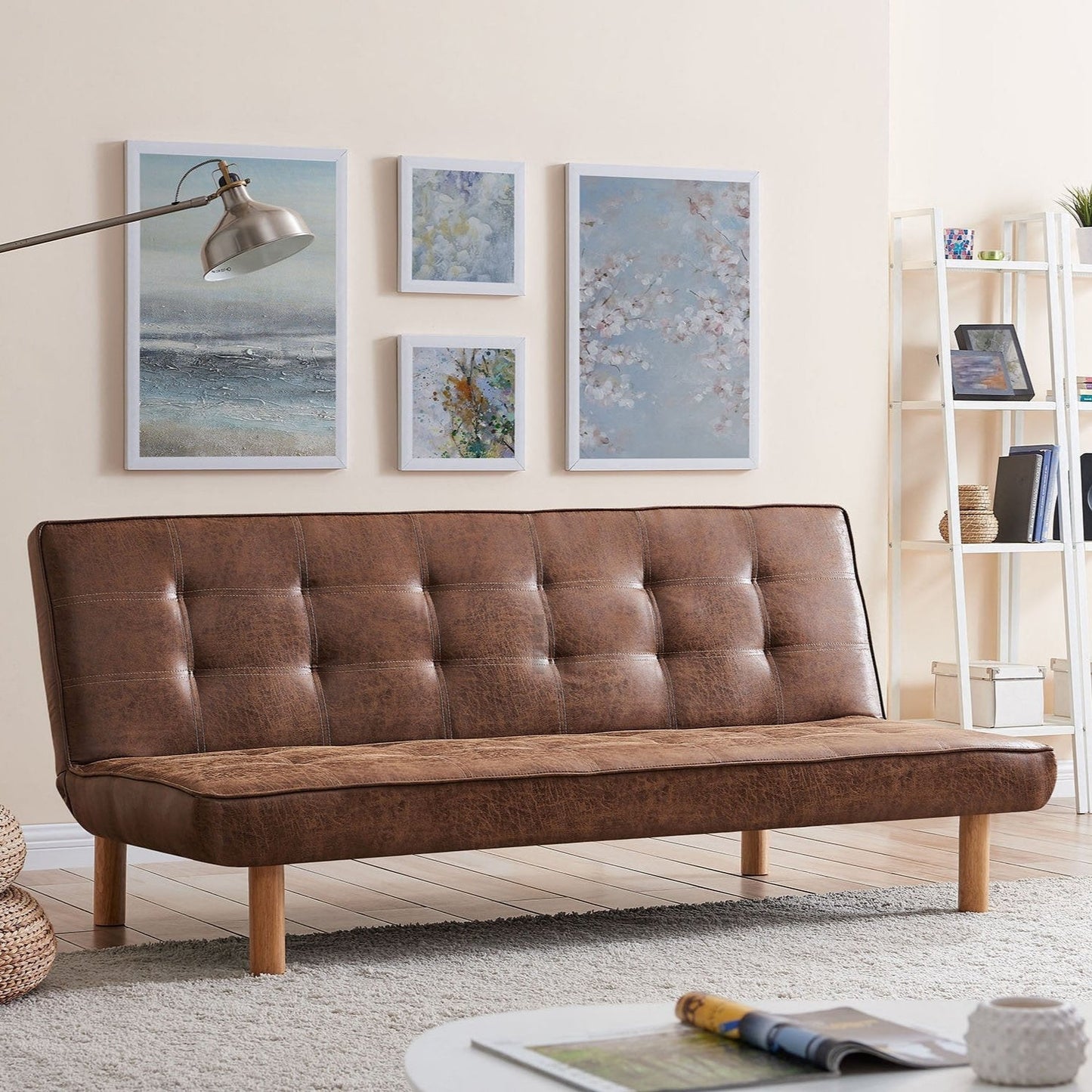 Verona Sofa Bed, Brown Air Leather