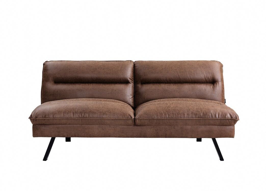 Richmond Air Leather Fabric Sofa Bed, Brown Air Leather Fabric