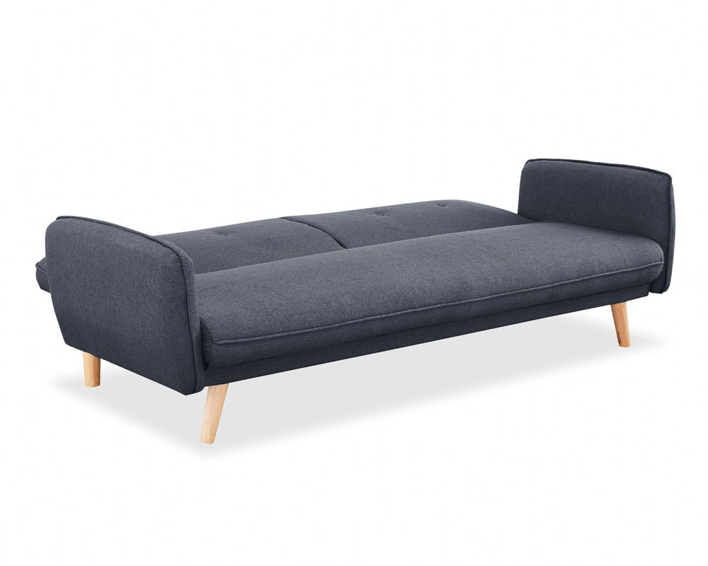 Brookhaven Fabric Sofa Bed With Natural Wooden Legs, Charcoal Fabric