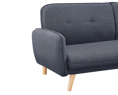 Brookhaven Fabric Sofa Bed With Natural Wooden Legs, Charcoal Fabric