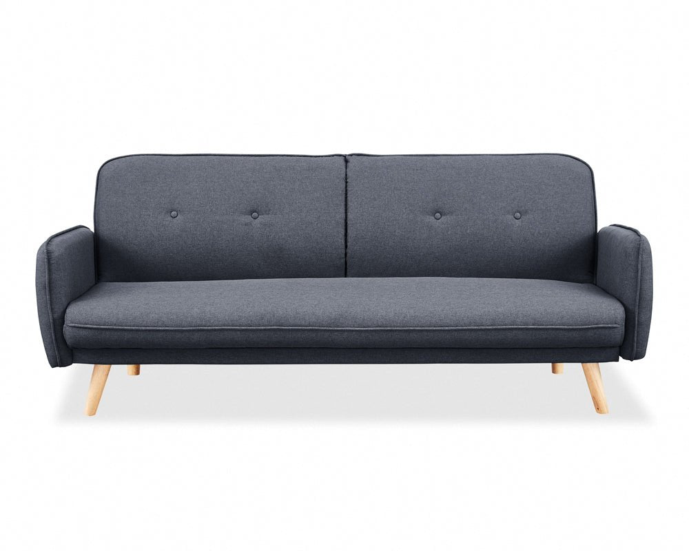Brookhaven Fabric Sofa Bed With Natural Wooden Legs, Charcoal Fabric