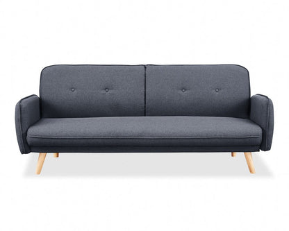 Brookhaven Fabric Sofa Bed With Natural Wooden Legs, Charcoal Fabric