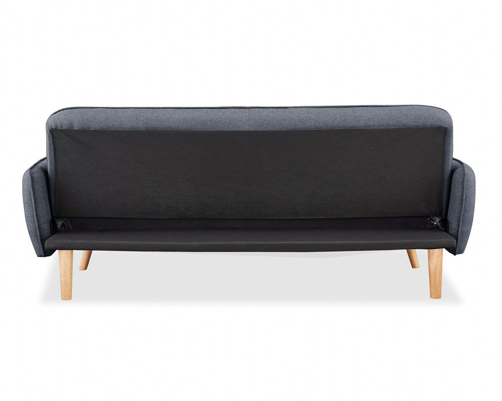 Brookhaven Fabric Sofa Bed With Natural Wooden Legs, Charcoal Fabric