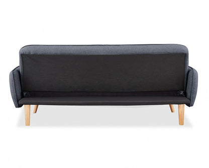 Brookhaven Fabric Sofa Bed With Natural Wooden Legs, Charcoal Fabric