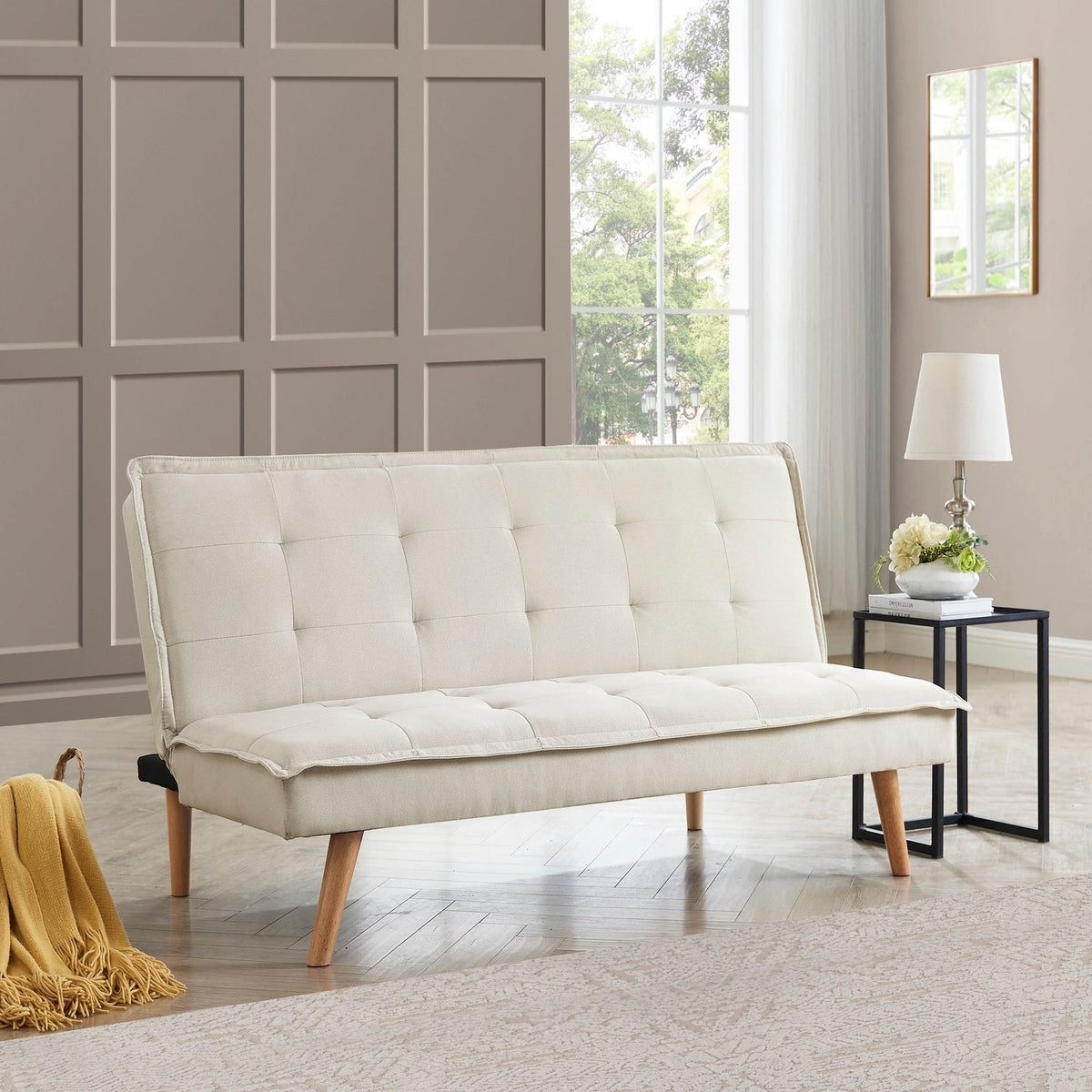 Arden Fabric Sofa Bed, Cream Fabric