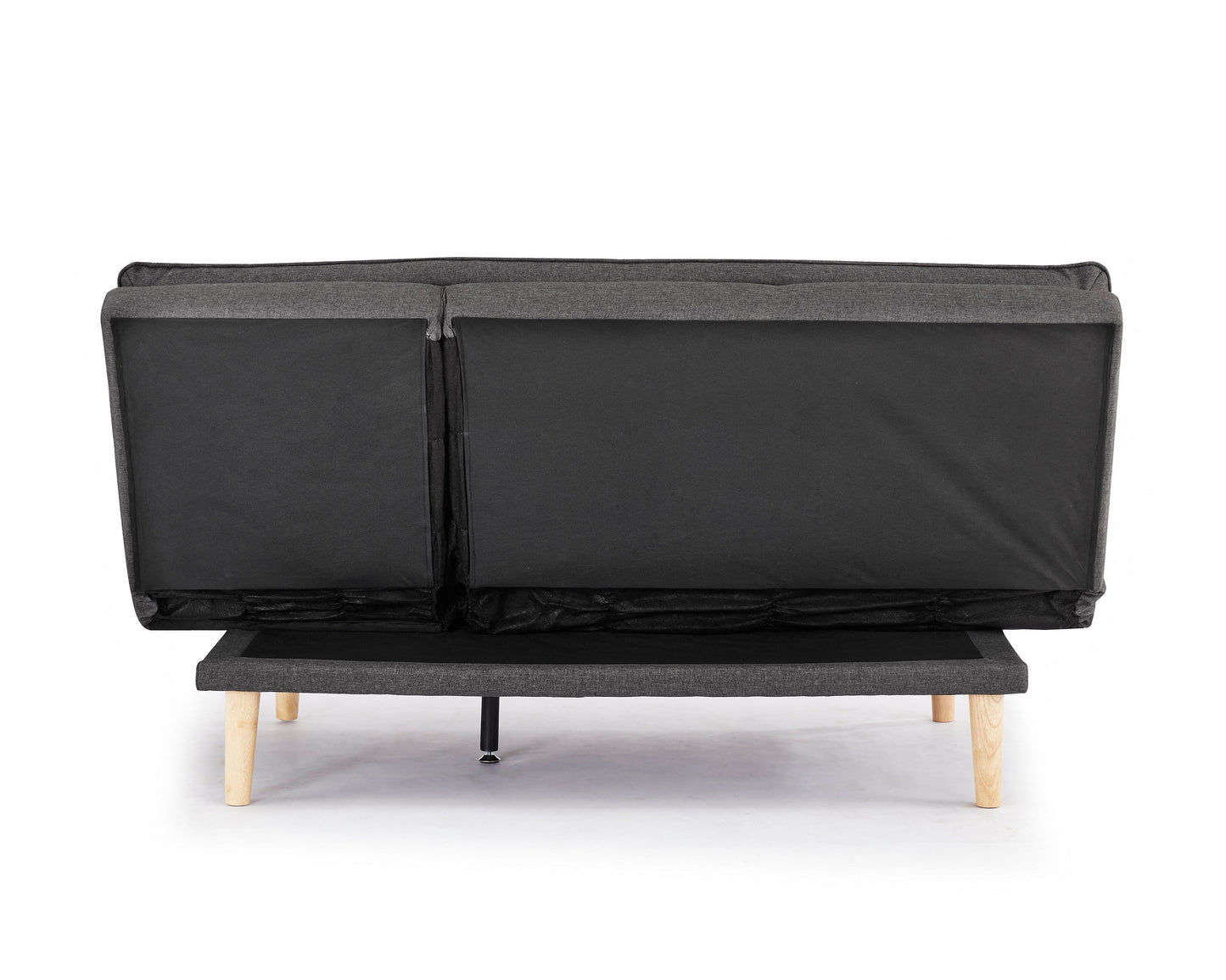 Callum Fabric Sofa Bed Padded Pillow Topped Wooden Legs Chaise, Grey Fabric