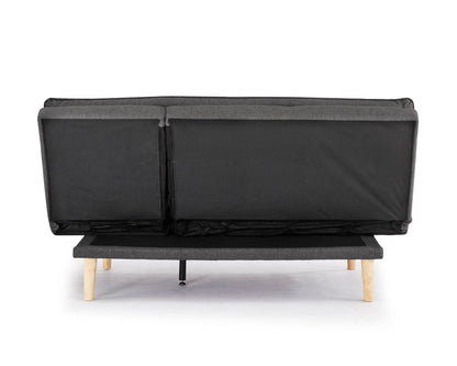 Callum Fabric Sofa Bed Padded Pillow Topped Wooden Legs Chaise, Grey Fabric