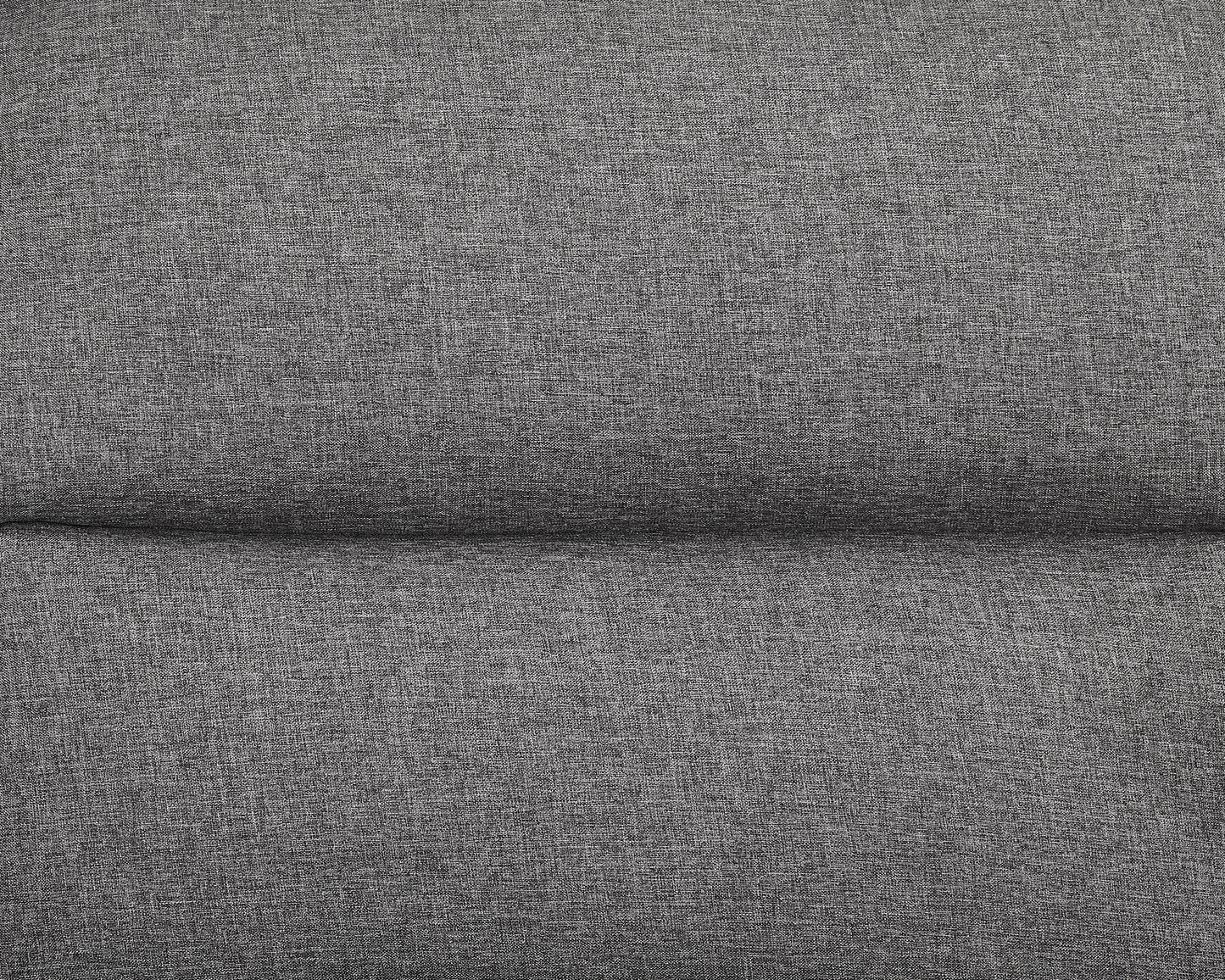 Callum Fabric Sofa Bed Padded Pillow Topped Wooden Legs Chaise, Grey Fabric