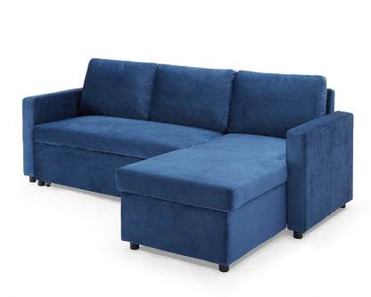 Oliver Blue Velvet Pull Out Sofa Bed