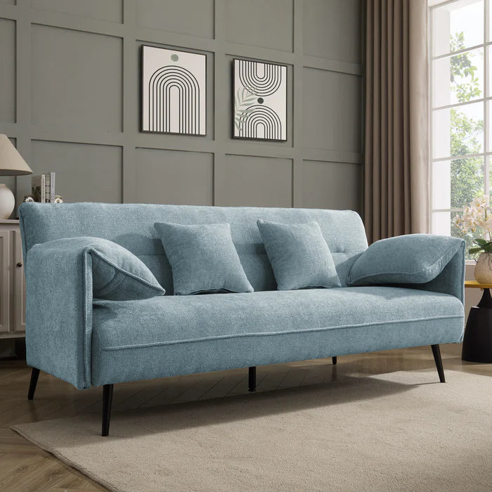 Franklin Blue Chenille Fabric Sofa Bed