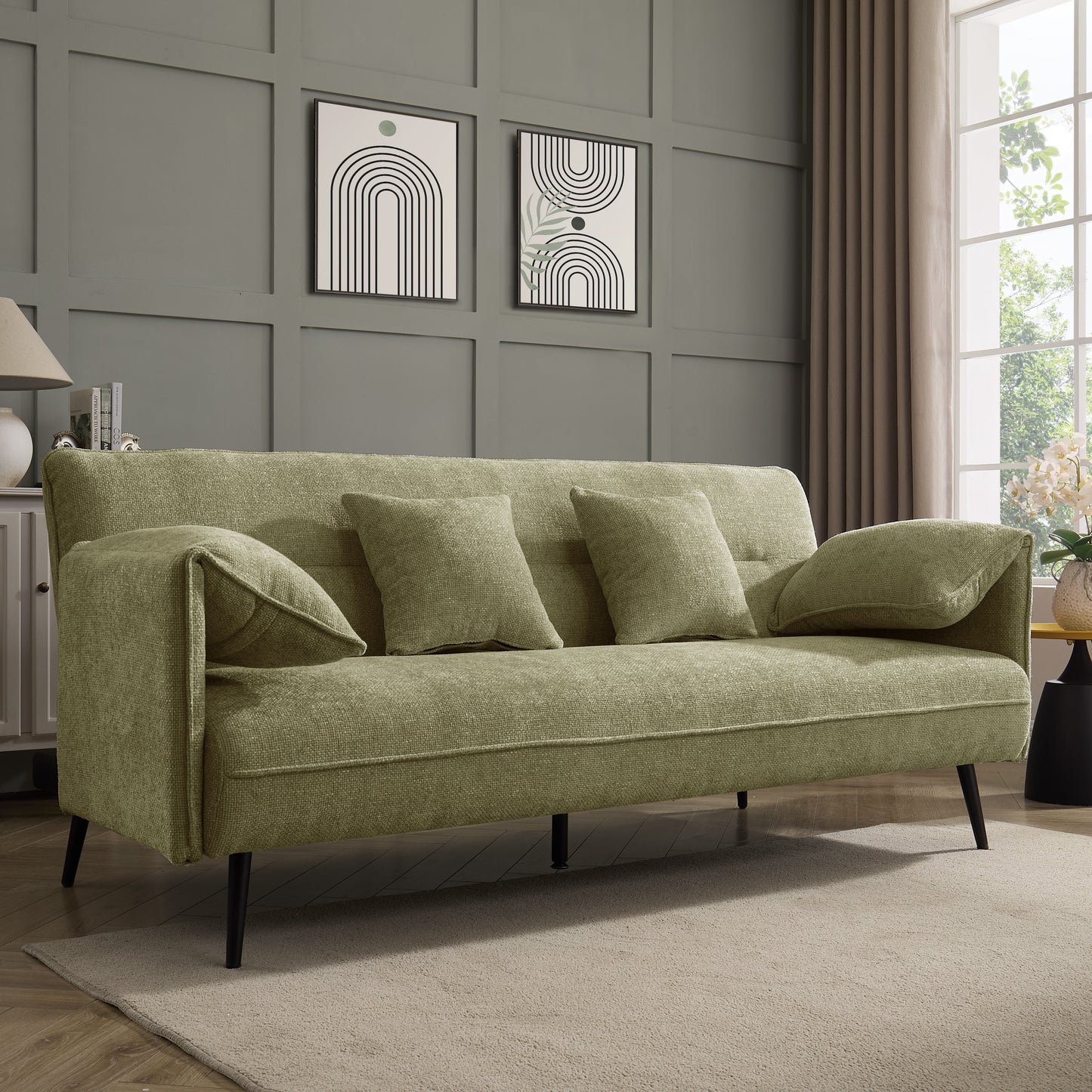 Franklin Sofa Bed, Sage Green Chenille