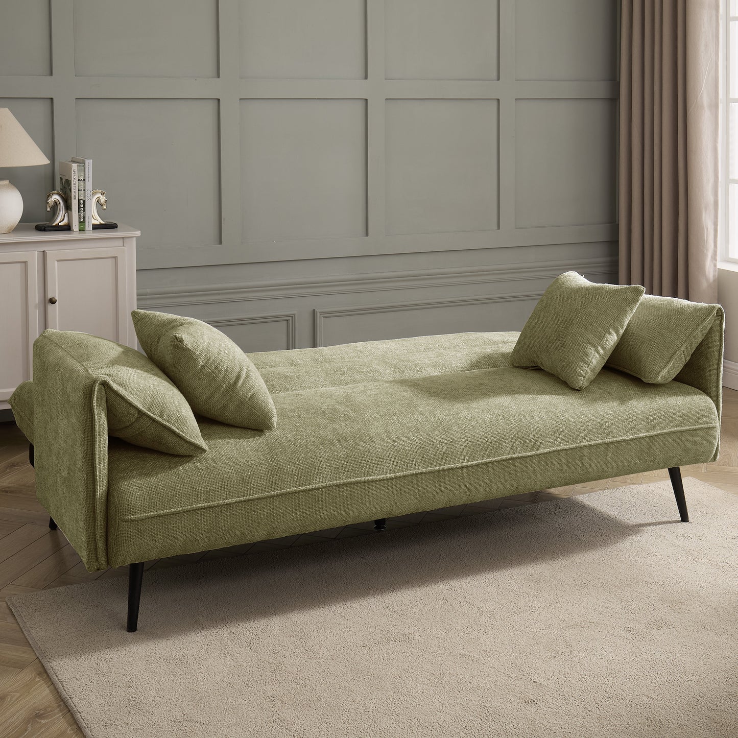 Franklin Sofa Bed, Sage Green Chenille