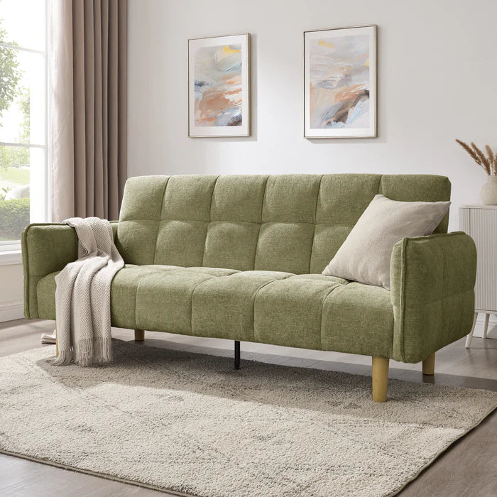 Jemma Sage Green Chenille Fabric Sofa Bed