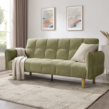Jemma Sage Green Chenille Fabric Sofa Bed