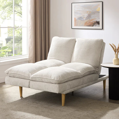 Melody Beige Linen Fabric Sofa Bed