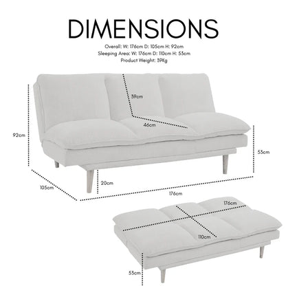 Melody Beige Linen Fabric Sofa Bed