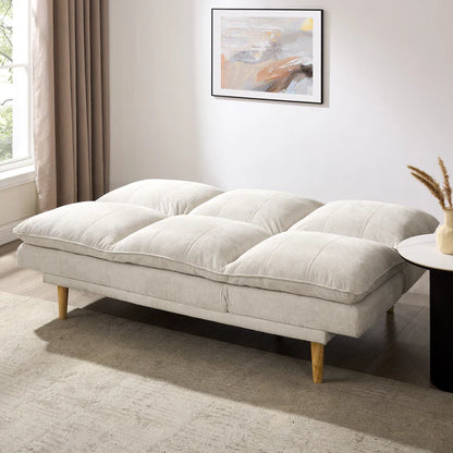 Melody Beige Linen Fabric Sofa Bed