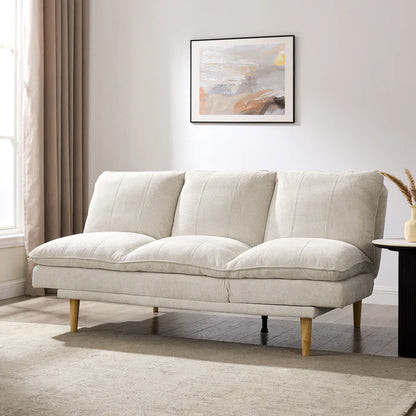 Melody Beige Linen Fabric Sofa Bed