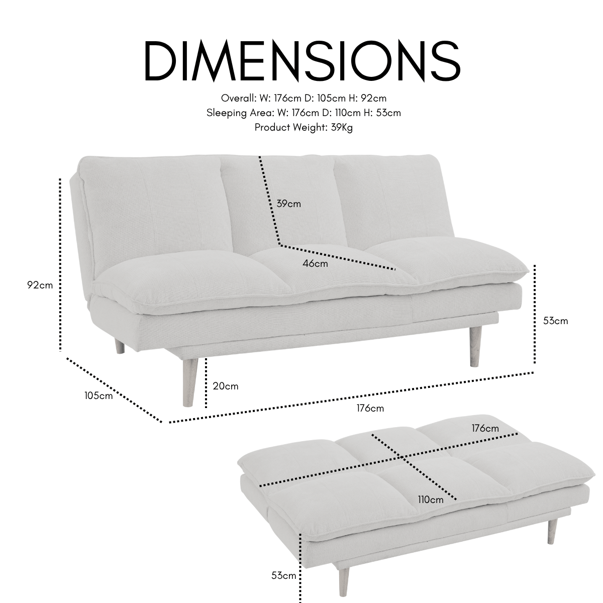 Everett Sofa Bed, Dark Blue Linen