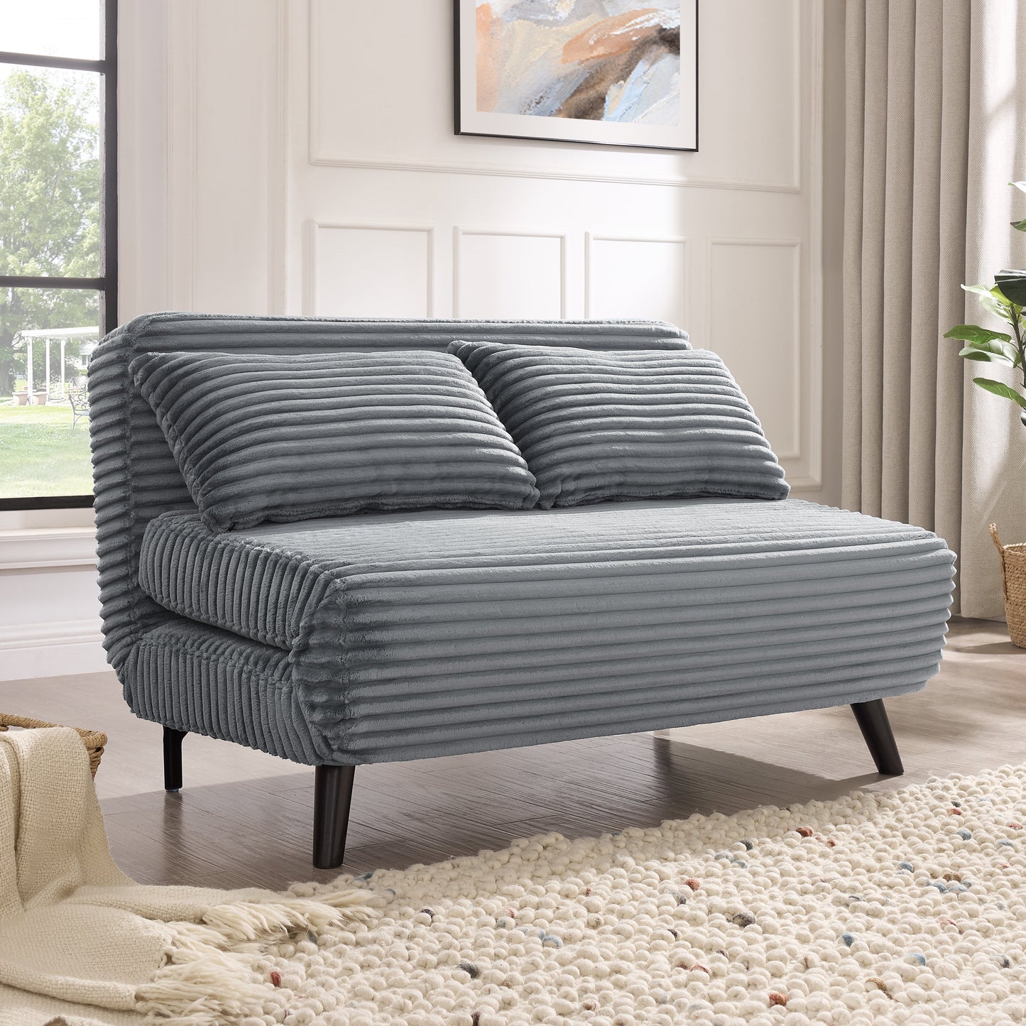 LawsonSofa Bed, Grey Teddy Jumbo Cord