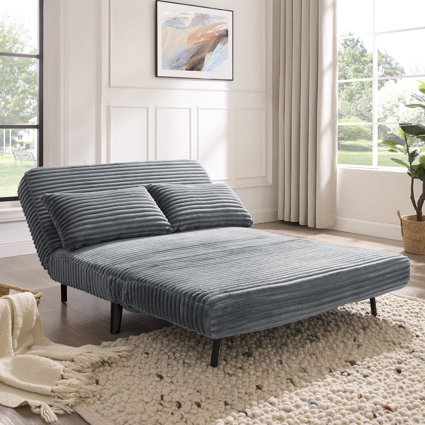 LawsonSofa Bed, Grey Teddy Jumbo Cord