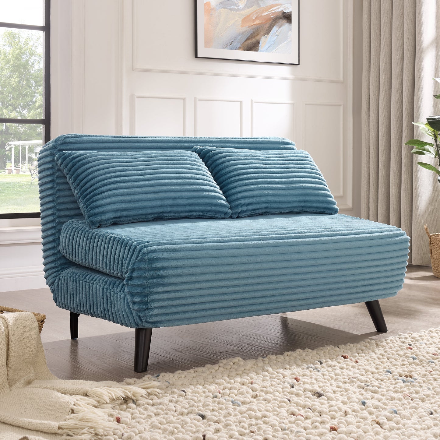 Lawson Sofa Bed, Blue Teddy Jumbo Cord