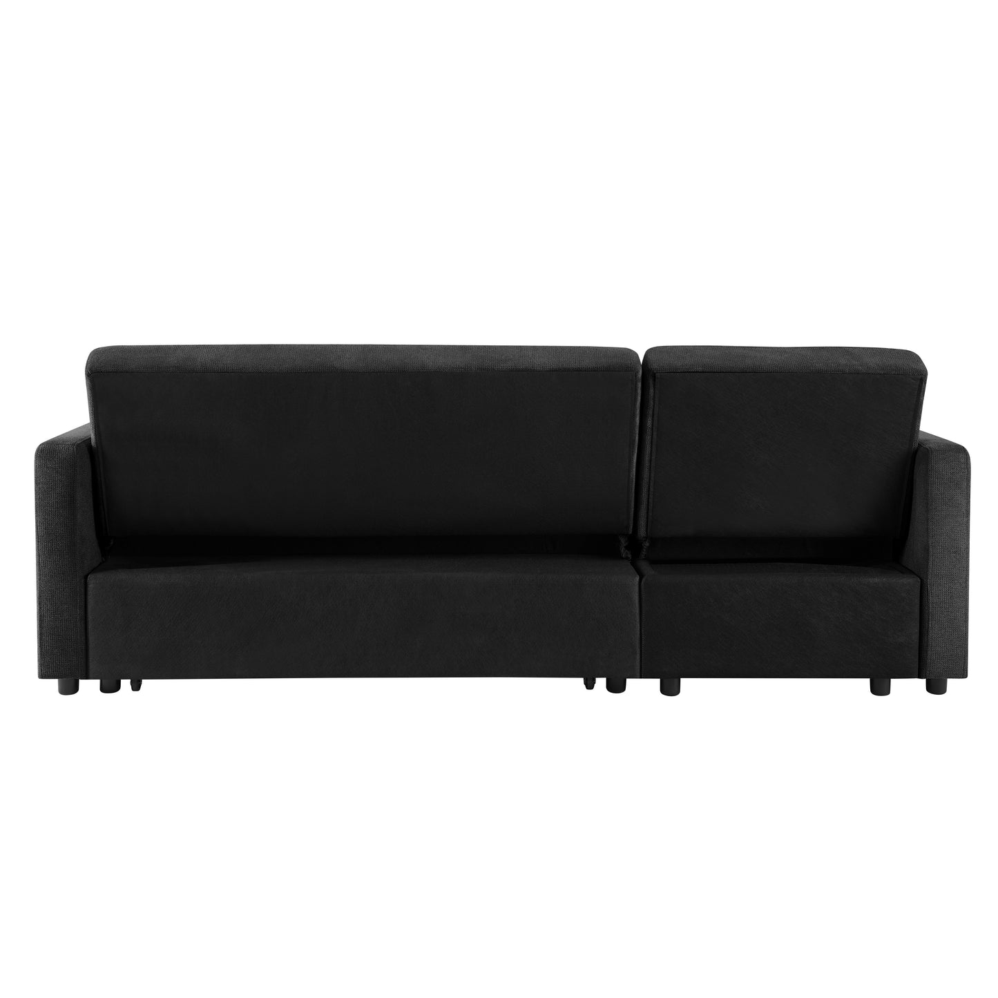 Kayla Pull-Out Sofa Bed With Reversible Storage Chaise, Charcoal Linen