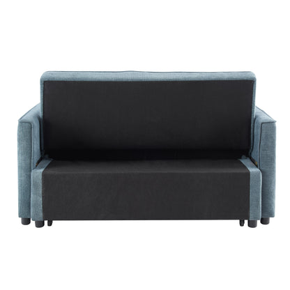 Kayla Pull-Out Sofa Bed, Blue Linen