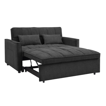 Kayla Pull-Out Sofa Bed, Charcoal Linen
