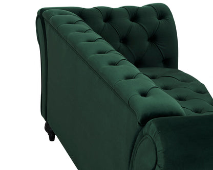 Emma Velvet 3 Seater Fabric Sofa, Green