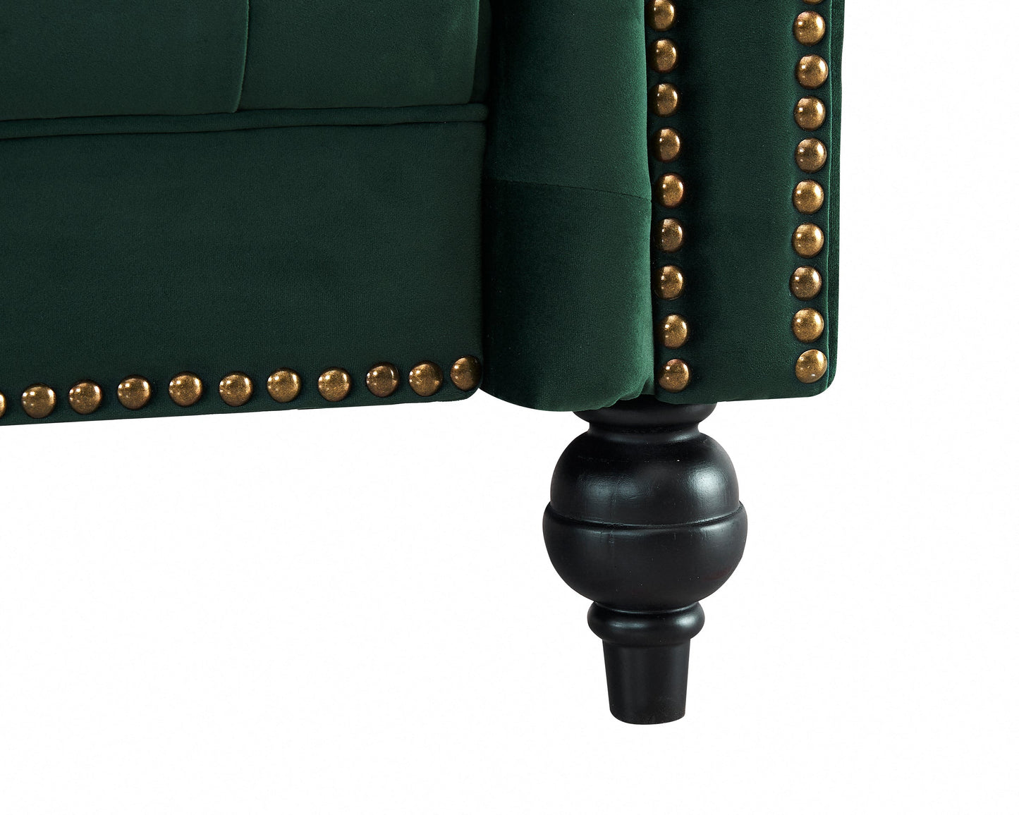 Emma Velvet 3 Seater Fabric Sofa, Green