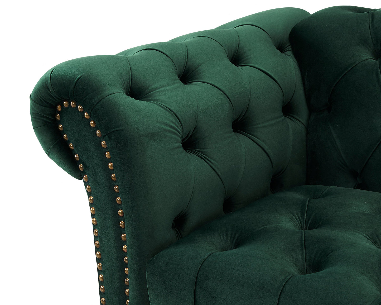 Emma Velvet 3 Seater Fabric Sofa, Green