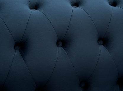 Chesterfield Pleat Midnight Blue Velvet Sofa 3s