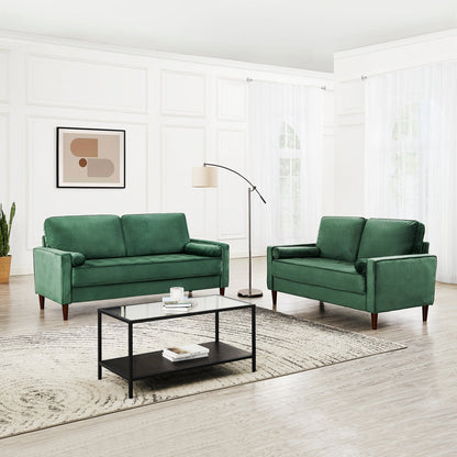 Edward 3 Seater Green Sofa