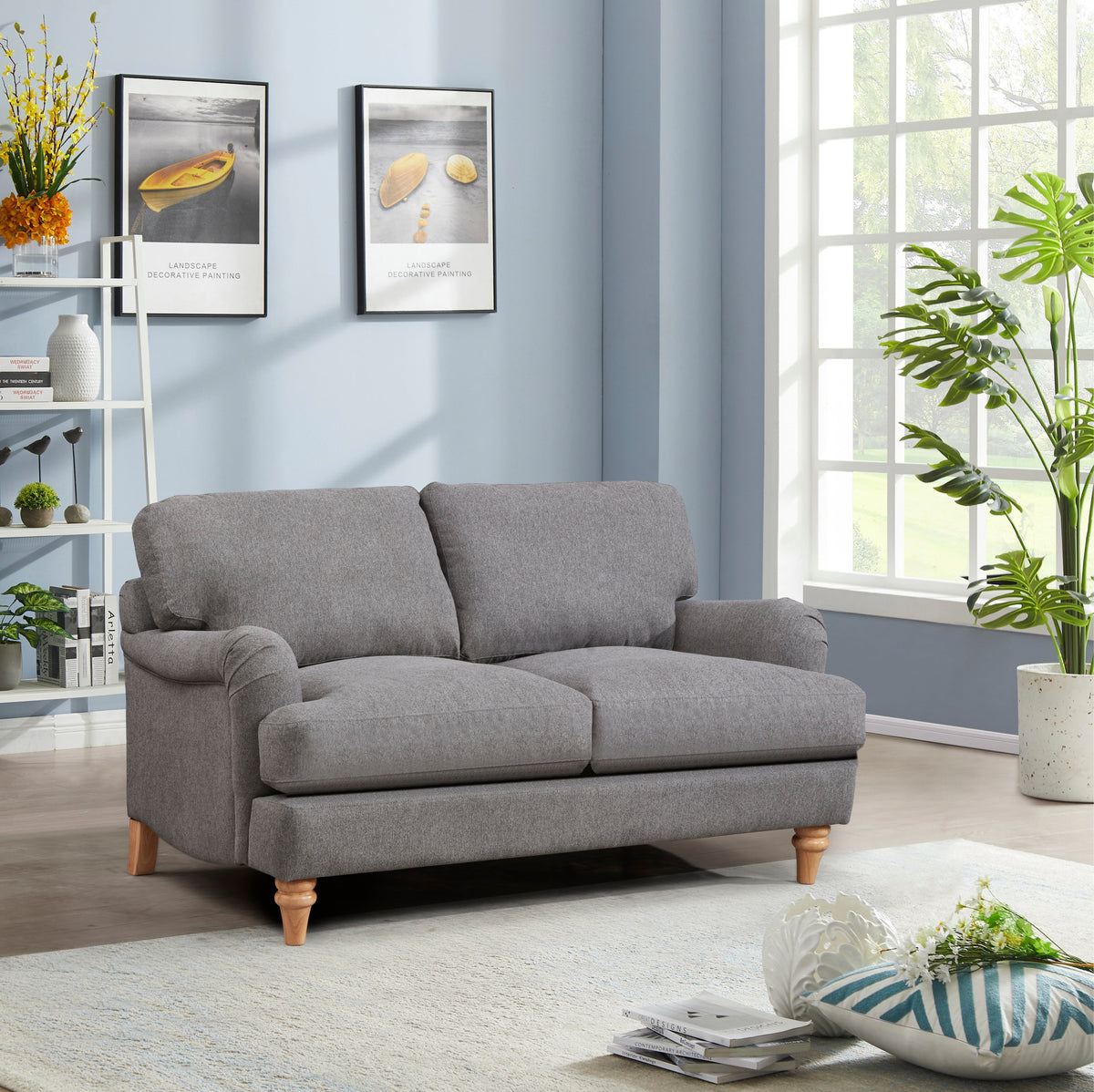Cambridge 2 Seater Grey Linen Sofa | Shop Online in UK