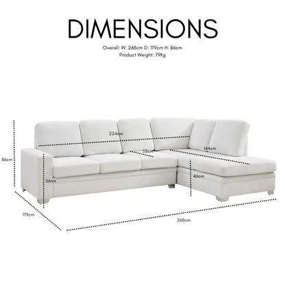 Atlas Right-Hand Corner Sofa, Cream Linen