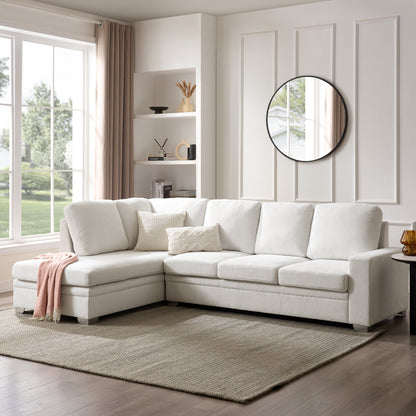 Atlas Left-Hand Corner Sofa, Cream Linen