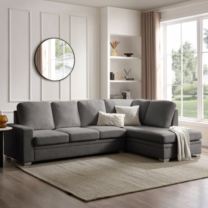 Atlas Right-Hand Corner Sofa, Dark Grey Linen