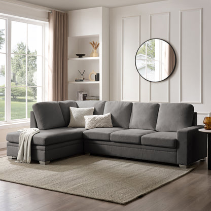 Atlas Left-Hand Corner Sofa, Dark Grey Linen