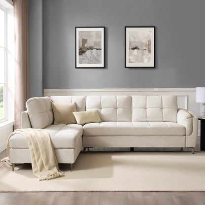 Cecilia Left-Hand Corner Sofa, Beige Linen
