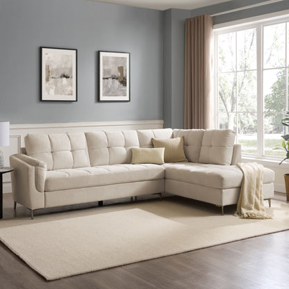 Cecilia Right-Hand Corner Sofa, Beige Linen