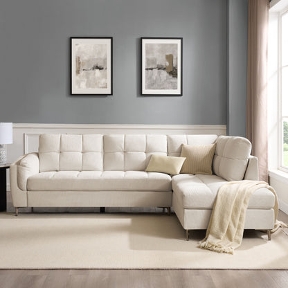 Cecilia Right-Hand Corner Sofa, Beige Linen