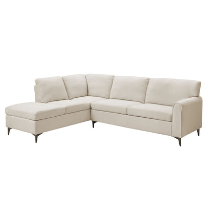 Easton Left-Hand Corner Sofa, Beige Boucle