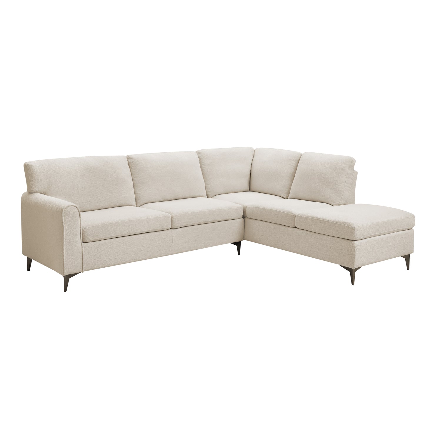 Easton Right-Hand Corner Sofa, Beige Boucle