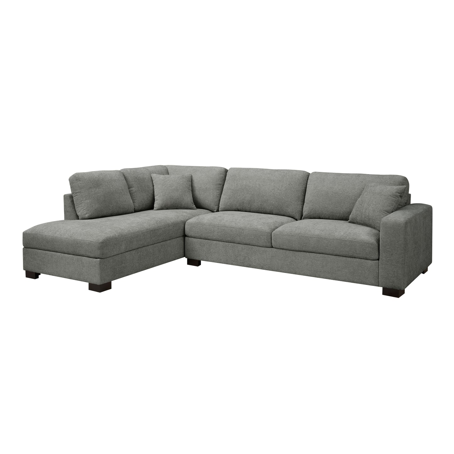 Travis Left-Hand Corner Sofa, Grey Chenille