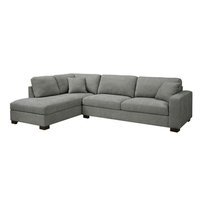 Travis Left-Hand Corner Sofa, Grey Chenille